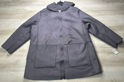 a.n.a. Abrigo de gamuza gris A New Approach para mujer 1X forrado de piel sintética ''Cómodo y cálido' Foto 1 de 4