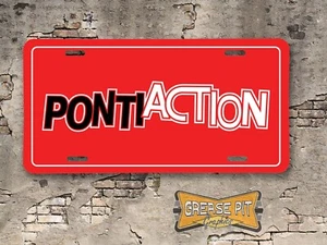 Pontiac PONTIACTION Novelty License Plate Red - Picture 1 of 1