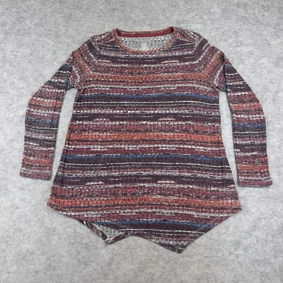 Westbound Top Women Size Medium Red Striped Long Sleeve Casual Soft Blouse - Image 1 of 4