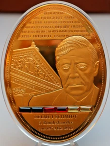 GIGANT-MEDAILLE: HELMUT SCHMIDT - 5.BUNDESKANZLER, Cu vergoldet SWAROVSKI PP C18 - Bild 1 von 2