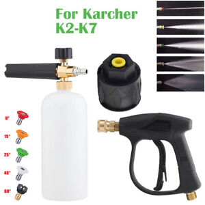 Hochdruck Schaumlanzen Waschpistolen m/5 Sprühdüsen für Karcher K2–K7 Series