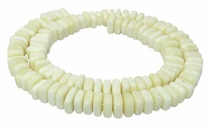 😏 Knochen- Perlen rechteckige Scheiben / Heishi ca. 8x10x3 mm Naturperlen 😉 - Picture 1 of 1