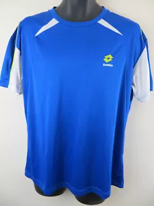 Lotto Maglietta Calcio T-Shirt Blu Maglia Calcio Top Sport Uomo Large L - Foto 1 di 5