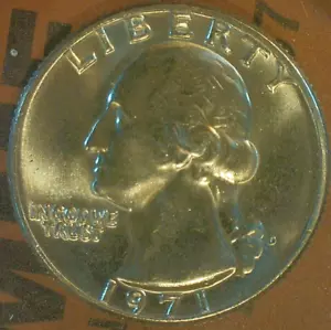 FALL & WINTER SALE--UNITED STATES RAW 1971 'D' WASH PROOF-LIKE .25c KM#164a - Picture 1 of 3