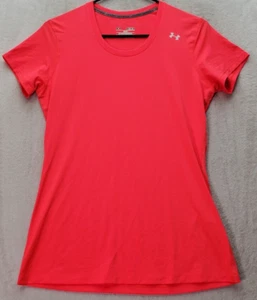 Under armour T-Shirt Oberteil Damen Medium Koralle tailliert Kurzarm Rundhals Logo - Bild 1 von 6