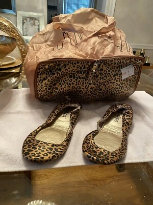 Zapatillas plegables de leopardo con cremallera bolsa de compras talla pequeña Foto 1 de 4