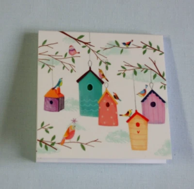 VOGELHÄUSER Vögel bunt Zweige  1x Klebezettel Haftnotizen 50 Blatt Notizzettel - Bild 1 von 3