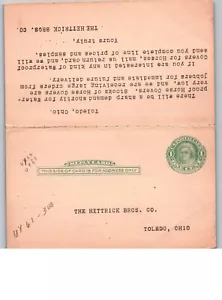 Paid Reply Postal Cards UY6 1911 Green 1¢ George Washington Hettrick Brothers Co - Picture 1 of 2