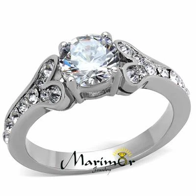 Stainless Steel 1.82Ct Cubic Zirconia 316 Engagement Ring Womens Size 5-10 - Image 1 of 4
