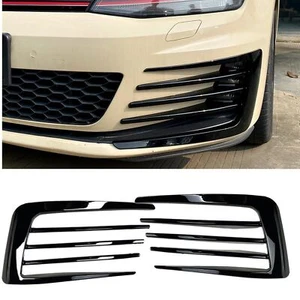 Front Fog Light Air Vent Trim For VW Golf 7 GTI 2013-2016 2014 2015 Gloss Black - Imagen 1 de 12