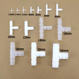 Kunststoff Schlauchverbinder T-Stück 1,6mm-25mm 3-fach Schlauchtülle Fitting Neu - Picture 1 of 7