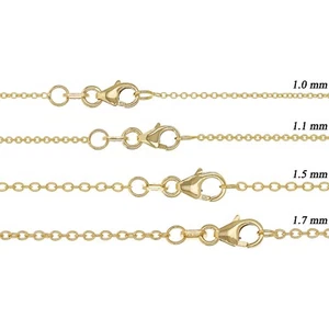 "Italienische 14k Gelbgold Kabelrolle Kette Halskette 1 mm - 1,7 mm 16"" - 24" - Bild 1 von 10