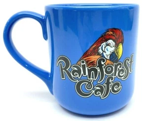 Rainforest Cafe Rio Vintage 1999 großer Kaffeebecher Tasse blau Papagei Passion Tanz - Bild 1 von 9