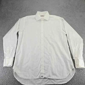 Burberry London Dress Shirt Mens 17-43 Cream Classic Fit Long Sleeve Button Up - Picture 1 of 10