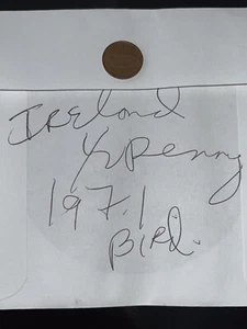 Ireland 1/2 Penny 1971 - Bird from Medieval Manuscript & Gaelic Harp - Picture 1 of 4