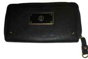 Buxton Leather Ziparound Wallet, Black - Picture 1 of 2
