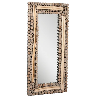 LEBENSWOHNART Teak Spiegel BAGIAN ca. 185x90cm Natural Wandspiegel Wurzelholz Massivholz