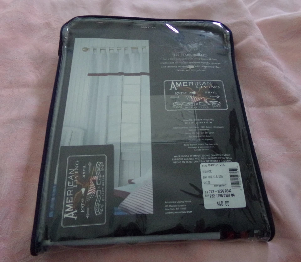 American Living 84 Inch Bay Harbor Club Valance Window Topper Nautical New! - Image 1 of 3