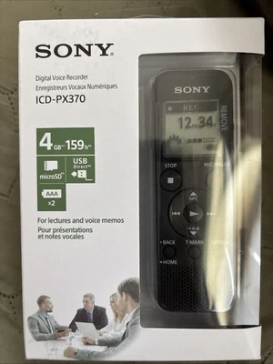 Sony PX Series ICD-PX370, 4GB ,Digital Voice Recorder 159h - Image 1 of 3