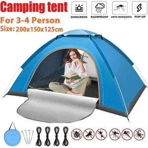 2-3 Man Automatic Instant Double Layer Pop Up Camping Hiking Tent Waterproof NEW - Picture 1 of 17