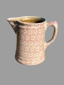 Jarra de esponja roja vintage Beaumont Brothers cerámica artística BBP esmalte de sal 6,5" - Imagen 1 de 6