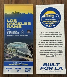 LA RAMS vs DALLAS COWBOYS COMMEMORATIVE INAUGURAL GAME TICKET SoFi STADIUM 2020 - Picture 1 of 1