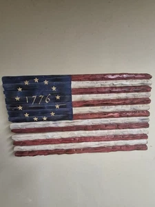 Hand-made American Flag With Rustic Distressed Look - Picture 1 of 5