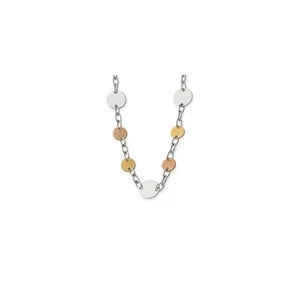 Stainless Steel Pink & Yellow IP-plated Circle 26.5in Necklace - Picture 1 of 3