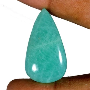 34.60 Carat Natural Green Amazonite Pear Cabochon Gemstone For Jewelry - Picture 1 of 2