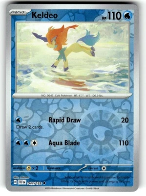 Pokemon SV05: Temporal Forces Card 044/162 Keldeo Reverse Foil - Image 1 of 4