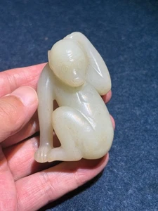 Chinese old Song Dy white Jade carved lovely monkey figure statue - Picture 1 of 20