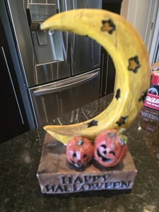 Mezza luna Halloween vintage con zucche si illumina e fa suono - Foto 1 di 1
