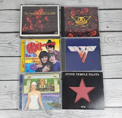 CD Lot Rock Lot of 6 Aerosmith Stone Temple Pilots Clash Van Halen Monkees Foto 1 de 4