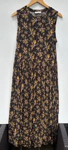 Ulla Johnson Marie Dress Medium Floral Maxi Black Yellow Sleeveless - Picture 1 of 5
