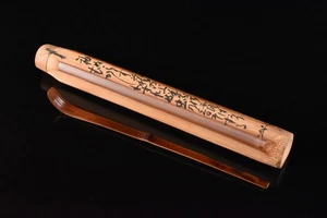 R1961: Japanese Wooden Bamboo Chashaku TEA SPOON for making w/signed box - Picture 1 of 9