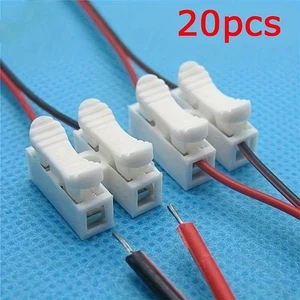 20 conectores de cable rápido - sin soldadura, sin tornillo, resorte de bloque de terminales 2p C - Imagen 1 de 8