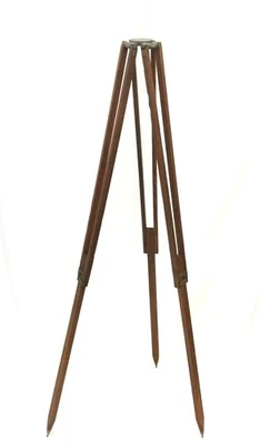 Antique/Vintage Early 19th Century Sturdy Tripod Wooden/Brass Fittings - image 1 of 4