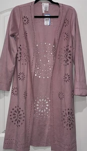 Spolverino donna Forgotten Grace rosa finta pelle scamosciata taglia small - Foto 1 di 5