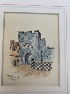 VICTORIAN WATERCOLOUR By Edward POCOCKE St AUGUSTINE GATE OUT NORWICH + Mount - Picture 1 of 2