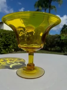 Rare Blenko #6825 Vase/Vessel-Lemon Yellow-Mid Century Modern Hand Blown Glass - Picture 1 of 20