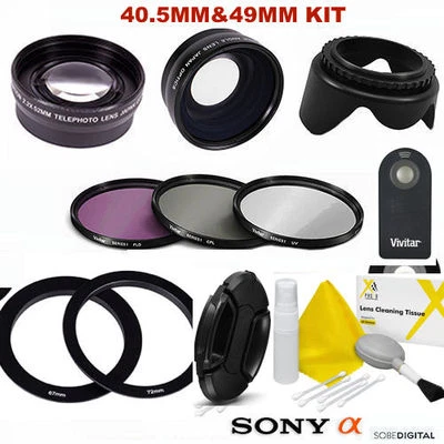 WIDE ANGLE MACRO LENS + TELEPHOTO ZOOM LENS FOR SONY A6500 16-50mm and 55-210mm - Image 1 of 4