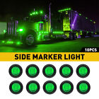 10X Green 3/4" LED Bullet Side Clearance Marker Lights For Truck Trailer RV
