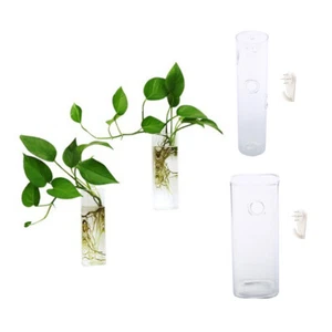 Rectangular Wall Hanging Glass Vase Terrarium Hydroponic Planter Fish Tank - Picture 1 of 4