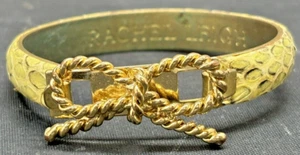 Rachel Leigh bangle bracelet gold tone bow tie python vintage A8 - Picture 1 of 8