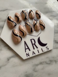 Hand Painted Full Cover False Nails - Picture 1 of 7