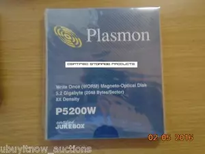 New Plasmon P5200W 5.2GB WORM 5.25" Write-Once MO Magneto Optical Disk - Picture 1 of 3