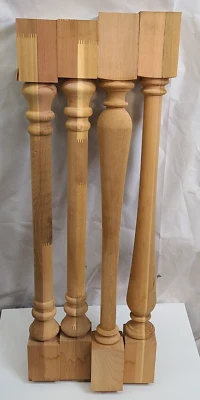 ¿Cedro vintage? Lote de 4 balaustres de husillo de madera torneada 27 x 2 1/2 pulgadas Foto 1 de 4