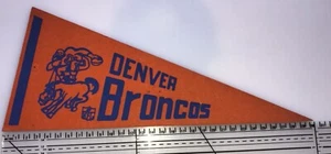 Denver Broncos Vintage NFL Pennant 12" x 5" 1970s Football Old Logo Bucking - Picture 1 of 2