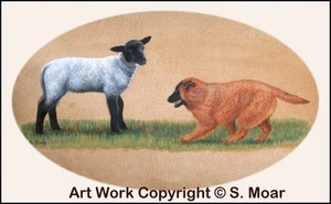 Belgischer Schäferhund Tervuren Welpe Welpe Hund Hüte Schafe Limited Edition Kunstdruck  - Bild 1 von 1