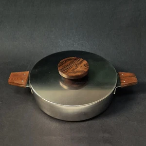 Vintage Lundtofte pot, stainless steel, Danish lidded pot, MCM Denmark, TOP - Picture 1 of 7
